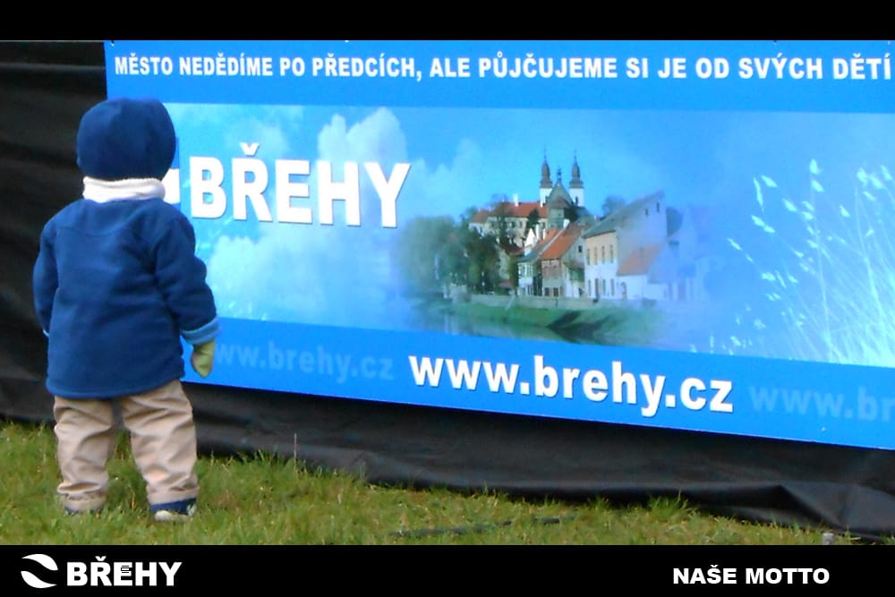 Billboard uskupení Břehy z roku 2014