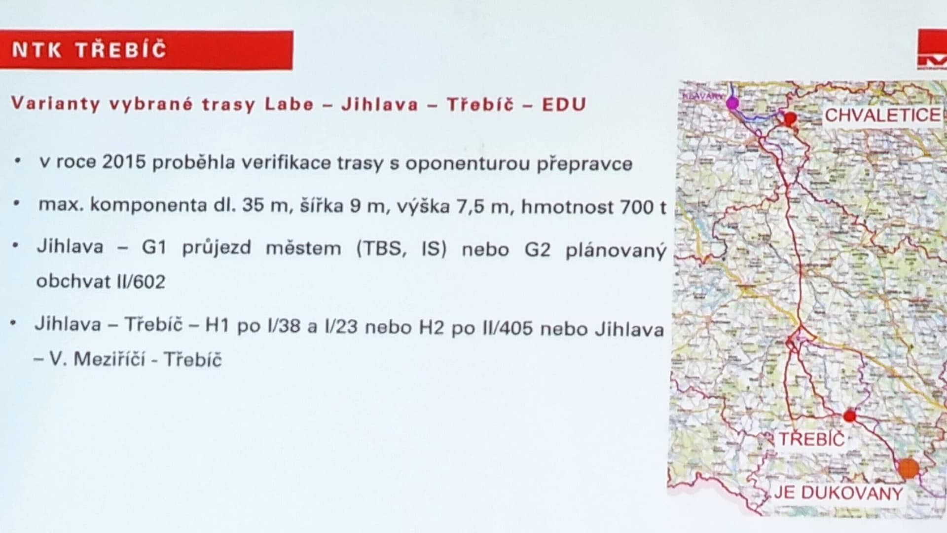 Průchvat - varianty vybrané trasy Průchvat - počty vozidel