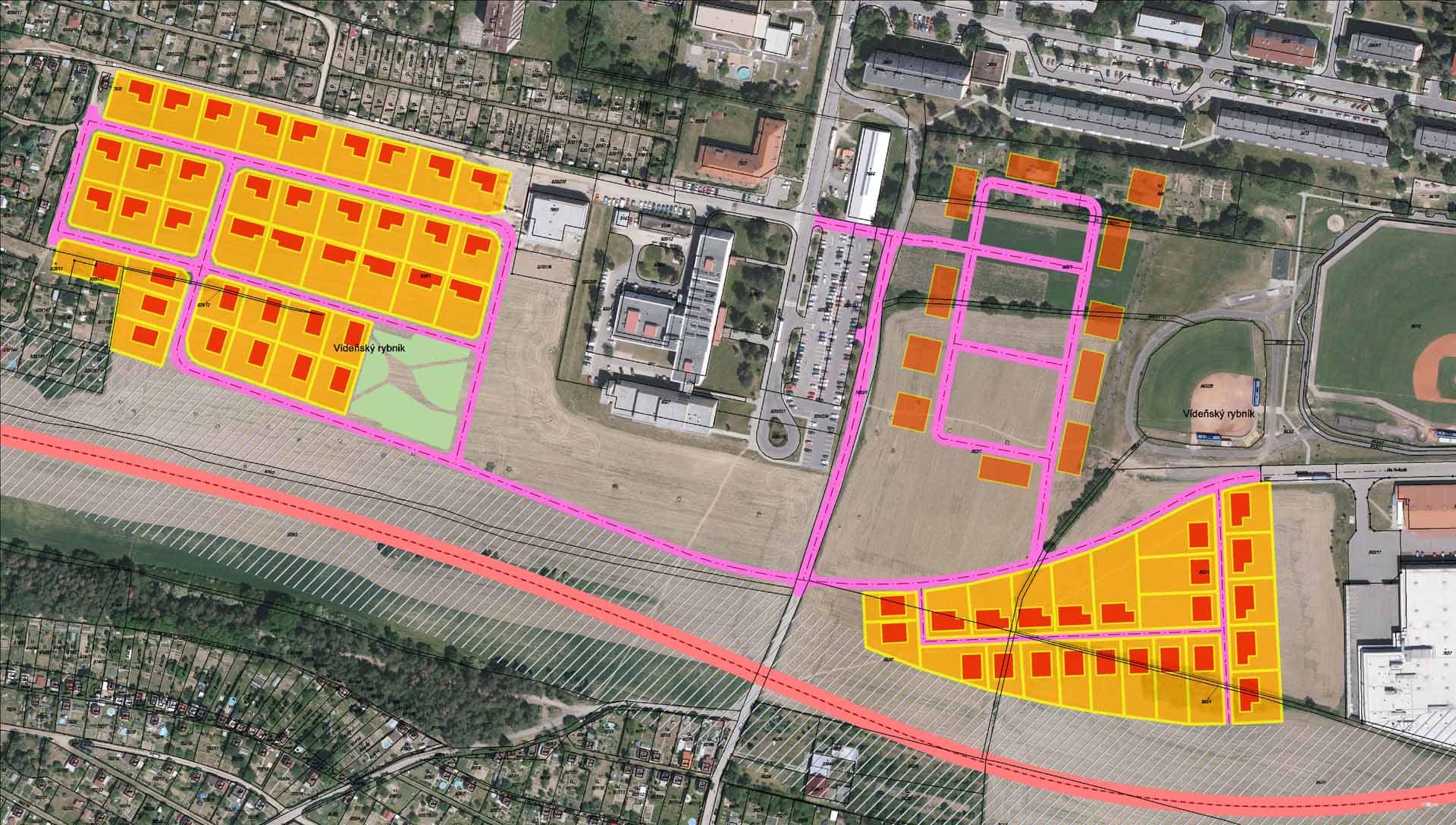 Pozemky Vltavínská vedle průchvatu