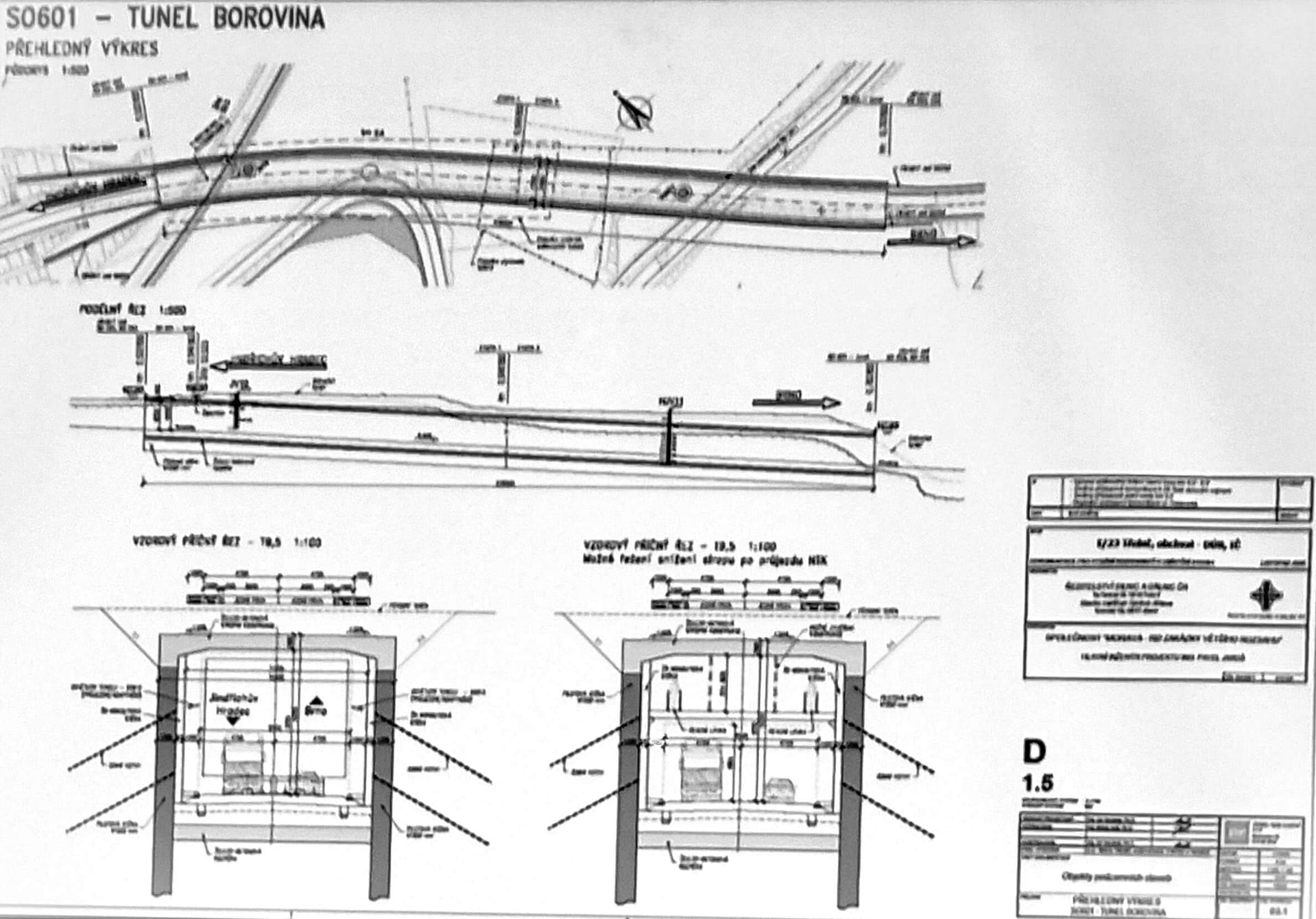 Průchvat - tunel Borovina Průchvat - počty vozidel