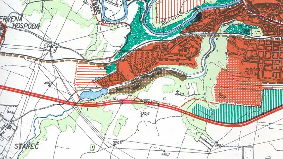 Obchvat Třebíče - rok 1968 - jihovýchodní část